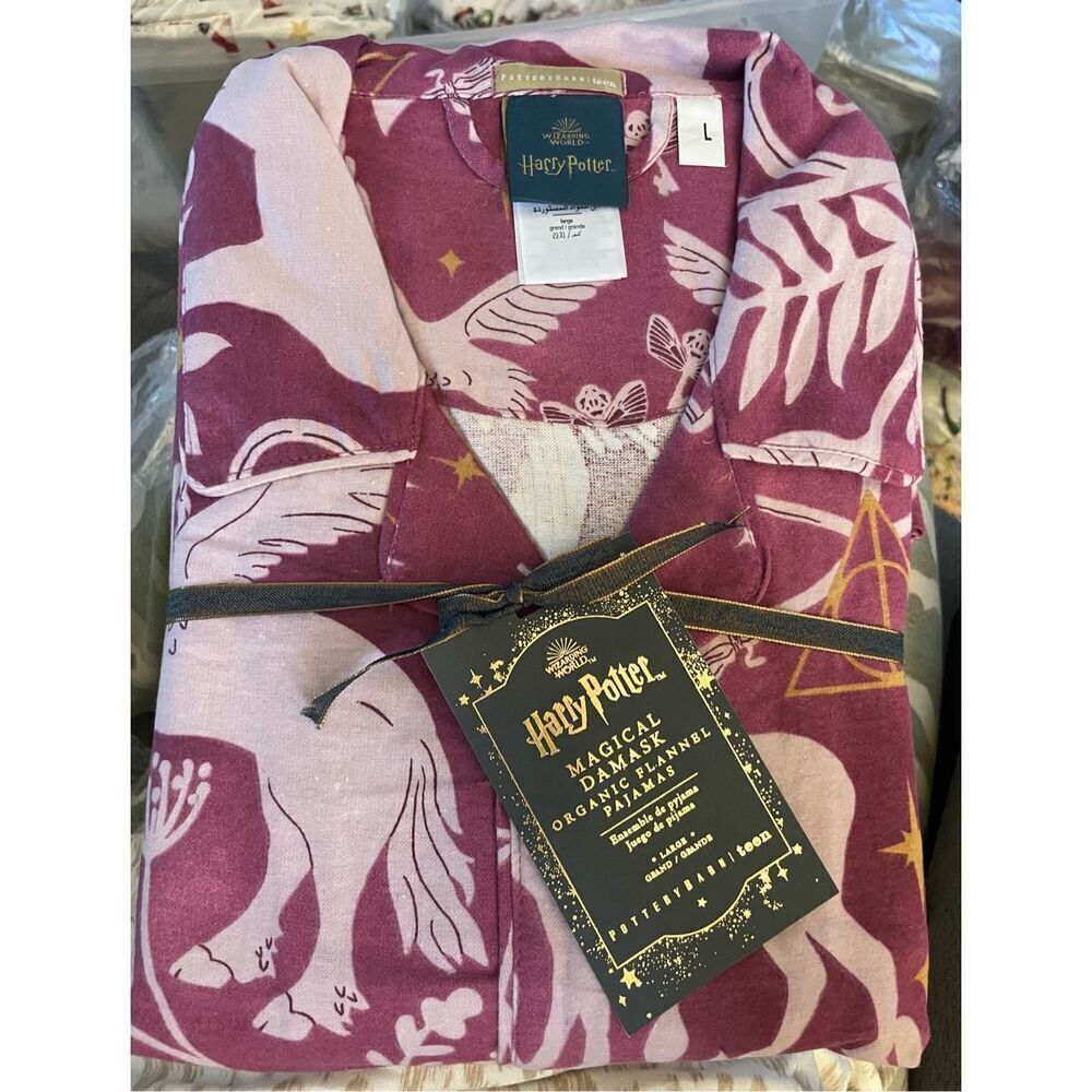 NWT Pottery Barn Teen Harry Potter™ Magical Damask Organic Flannel Pajama Set -
